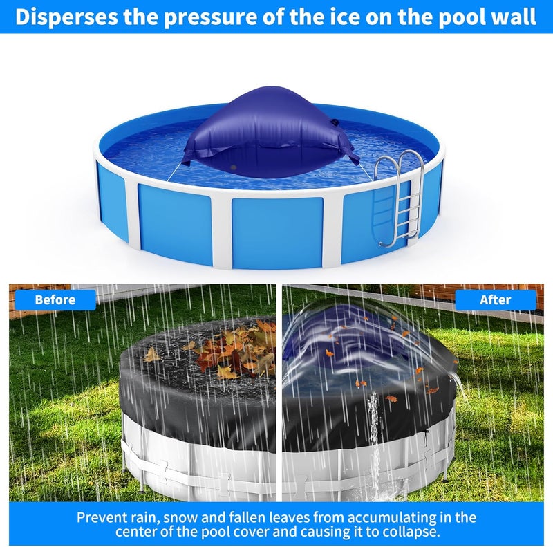 CACSPS Pool Pillow for for Above Ground Pools, 4x8 Ft Pool Air Pillow for Closing Winter Pool Winterizing Kit for Ground Pool, 0.5mm PVC Material, 2X 16.5Ft Rope (Blue) - Image 3